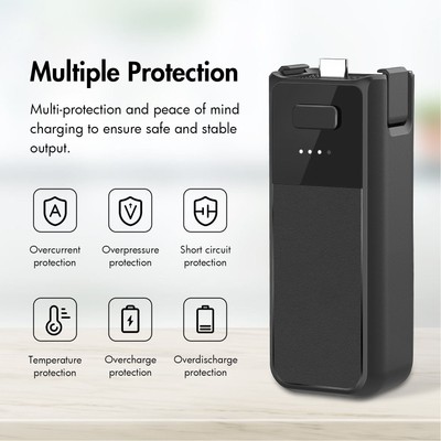 Battery Handle For Osmo Pocket 3 Type C Port 1/4in Thread Handheld Power Ban Fit