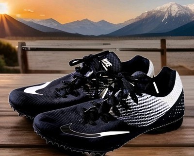 Nike Men's Rival S Sprint Running Track Shoes Black White Racing Spikes Sz 11.5