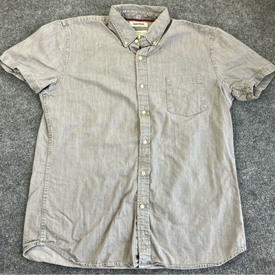 Good Threads Standard Fit grey Button Up Casual Mens  Large