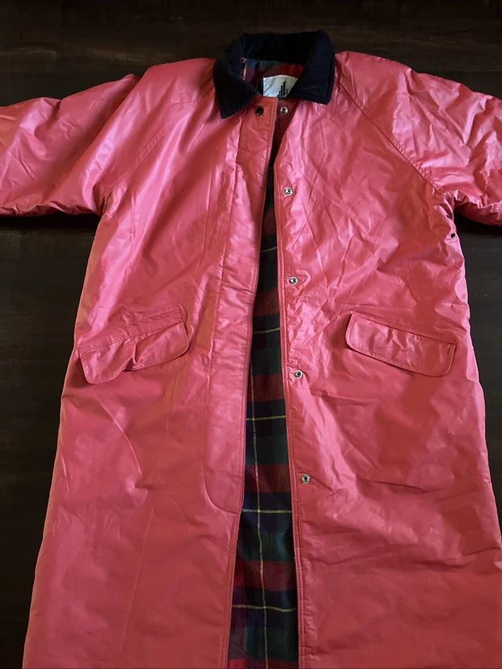 Abrigo de lluvia forrado a cuadros PVC resbaladizo rojo Misty Harbor de colección talla grande L Foto 2 de 4
