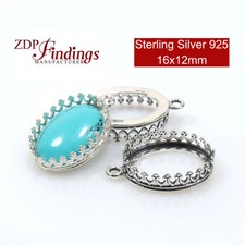 4pcs Oval 16x12mm Quality Cast Bezel Cup For Setting Antique Ox - ZDP Findings