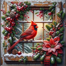 Christmas Cardinal Diamond Art Kits for Adults, Diamond Painting | Diamond Art