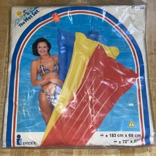 Vintage INTEX The Wet Set Inflatable Pool Air Mat Float 72 x 27" YELLOW NOS 1999