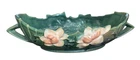 Roseville Green Magnolia Console Bowl 449-10’ Double Handle Vintage