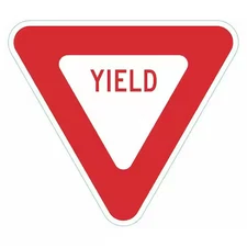 Lyle T1-6243-Hi_18X18 Yield Traffic Sign, 18 In Height, 18 In Width, Aluminum,