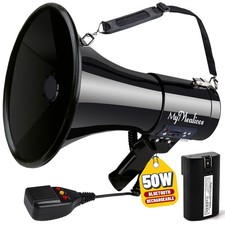 MyMealivos 50W Bluetooth Megaphone with Rechargeable Black
