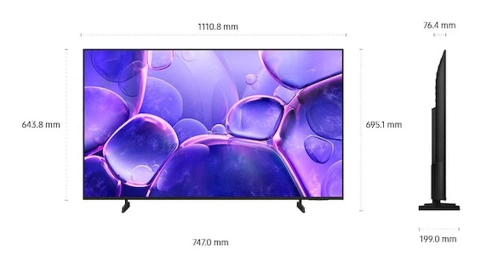 Samsung U8000F UE50U8072FUXXH Smart TV LED 127 cm 50 4K Ultra HD Wi-Fi Nero - Immagine 3 di 4