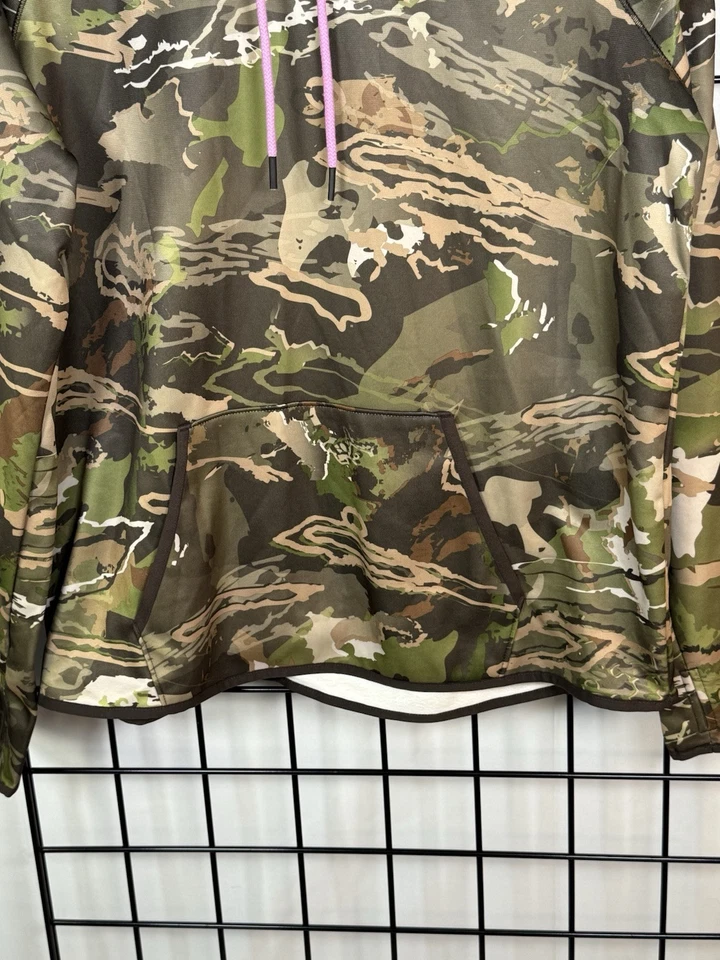 Under Armour UA Camo Storm Sudadera con Capucha para Mujer XL Verde Rosa ColdGear Sudadera Suelta Foto 3 de 4