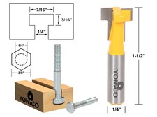 1/4 Hex Bolt T Slot Router Bit - 1/4 Shank - ...