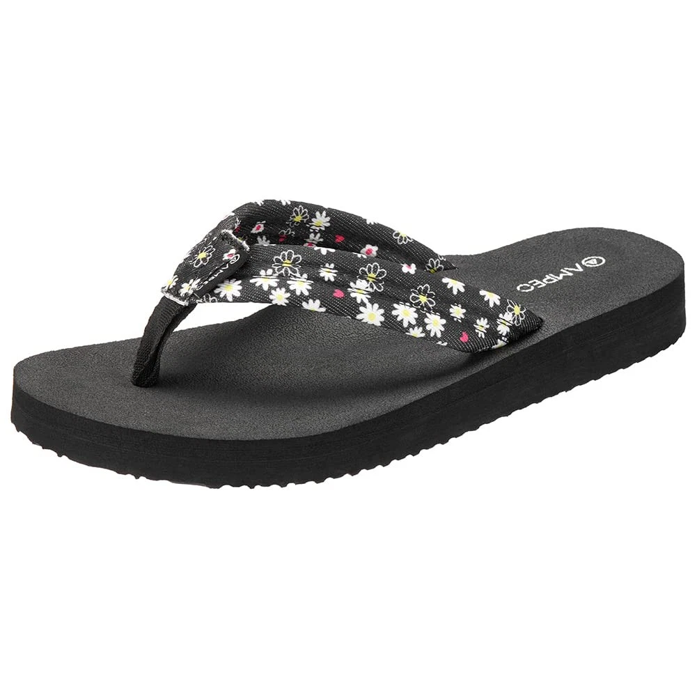 Ampeo Flip Flops for Women with Soft Printed Fabric Strap, Comfortable Arch...