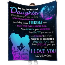 60x50 Inch Daughter Blanket From Mom Christmas Birthday Throw Fleece Decor