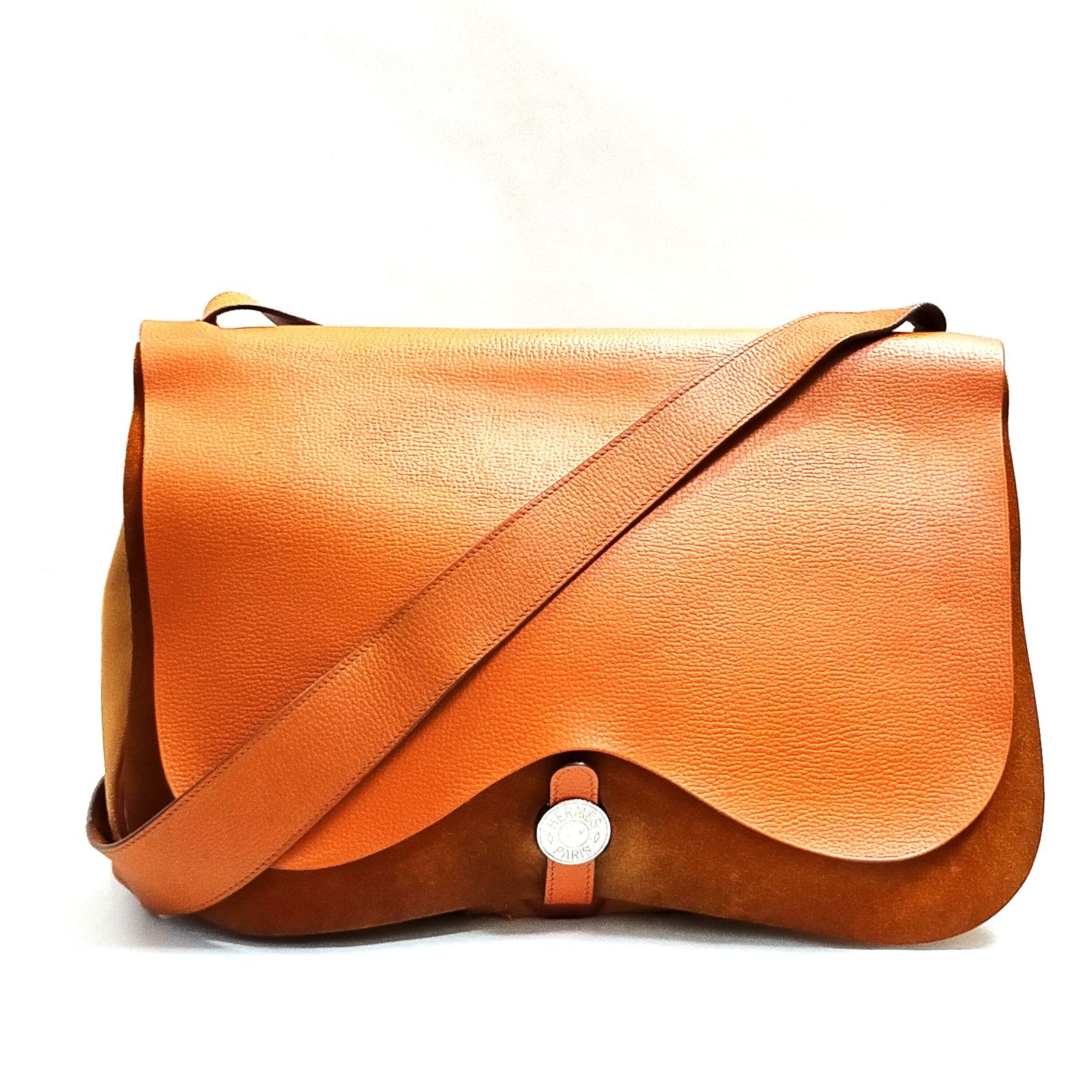 Hermes Brown Canvas Shoulder Bag Model 4727636