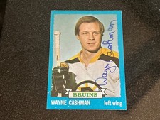 Autographed  1973-74 Topps  WAYNE CASHMAN card         # N-1