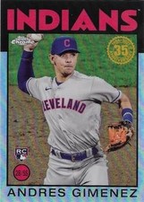 2021 Topps Chrome '86 Topps #86BC24 Andres Gimenez Rookie RC Card. rookie card picture