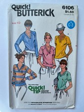 Butterick Vintage 80s Sewing Pattern 6106 MIsses' T-Shirts Size 10
