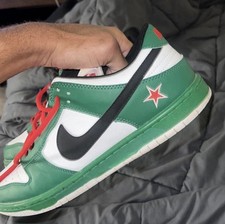 Nike SB Dunk Low Heineken Green Red Mens Skat...