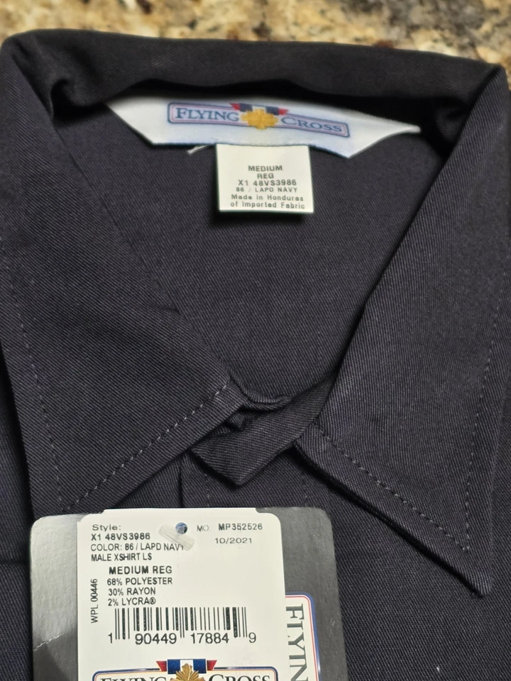 MEDIUM FLYING CROSS MENS POLICE SECURITY UNDERVEST L/S SHIRT BLACK  - Image 4 of 4