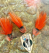 3 V Fly 1/2 Inch Copper Junction Shrimp Conehead Salmon Tube Flies & Trebles