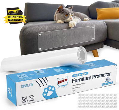#ad Cat Furniture Protector Roll 197quot; Clear Scratch Guard with 50 Pins ⭐️⭐️⭐️⭐️⭐️ $12.47