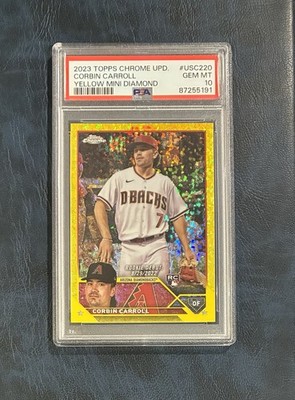 2023 Topps Chrome Update - Corbin Carroll ROOKIE /75! Yellow Mini Diamond Dbacks