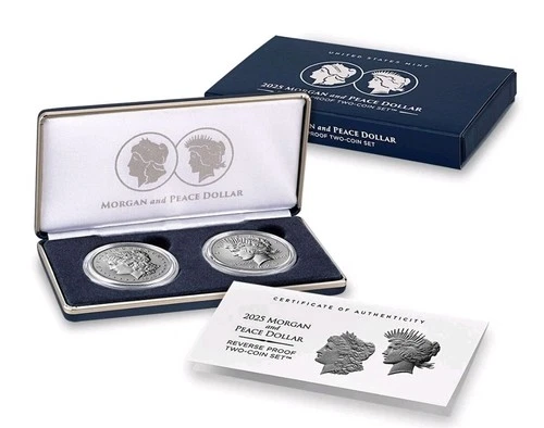 2025 Morgan and Peace Dollar Two-Coin Reverse Proof Set (25XS) -📈🔥
