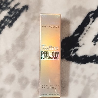KAFURUX Trend Color Tattoo Peel-Off Eyebrow Gel Waterproof Black 0.34 oz