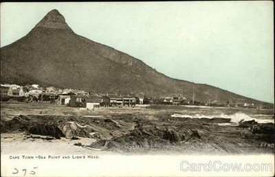 South Africa Cape Town Sea Point Lion's Head Original Vintage Postcard