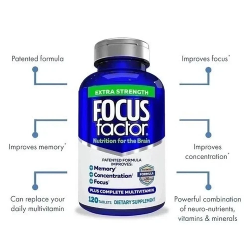 Focus Factor Extra Strength Brain Health Supplement 120 Count Free ...