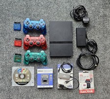 Playstation 2 slim, 3 wireless controllers, 1.5TB MicroSDCard Large Game Archive