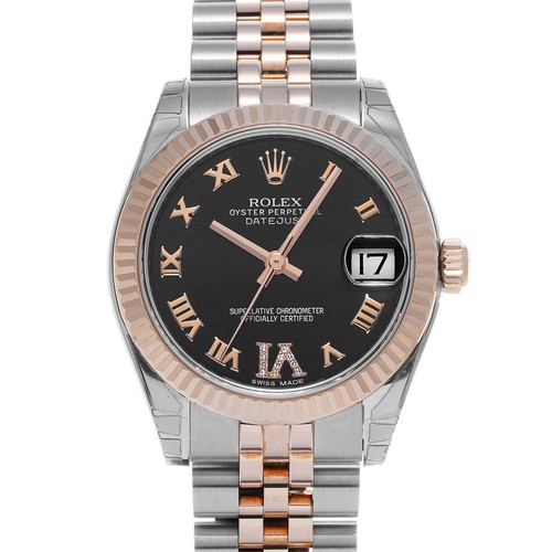 Rolex Datejust 31 178271 31mm Stainless Steel Black Wristwatch...