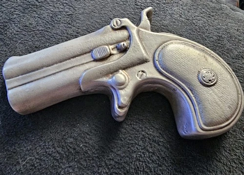 Vintage Hand Poured 20 Troy oz .999 Silver Art Derringer Gun by Bison Bullion