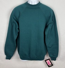 VTG 90s Deadstock Tultex Maximum Blank Crewneck Sweatshirt Teal Green Ladies M