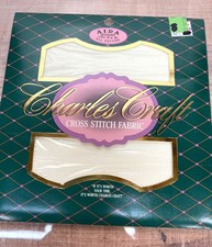 Charles Craft Aida Cross Stitch Fabric 100 Cotton 18 Count 15" X 18" Ivory