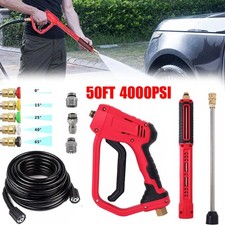 High Pressure 4000PSI Car Power Washer Gun Spray Wand Lance Nozzle and Hose Kit