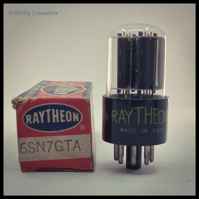 Paire De Tubes Préampli 6SN7GTA Raytheon – Appairés – Vintage
