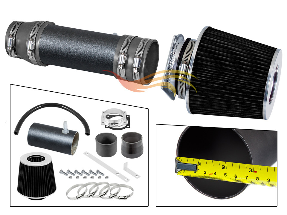 BCP RW GREY 1999-2002 Ford Windstar 3.8L V6 Short Ram Air Intake Kit+ Filter
