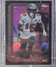2025 Topps Chrome Tez Johnson Rookie Black Refractor /10 #342 Bucs