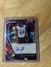 2021 Panini Prizm Draft Picks Purple Ice 63/99 Tariq Thompson #DPA-TTH Auto 07o4