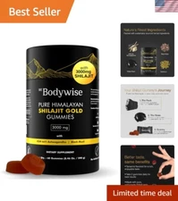 Organic Shilajit Gummies - 75% Fulvic Acid Plus Ashwagandha, Vegan & Lab Tested