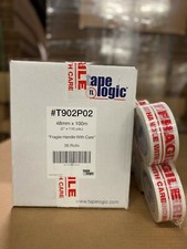 6 ROLLS 2" FRAGILE HANDLE W/ CARE TAPE SHIPPING PACKING