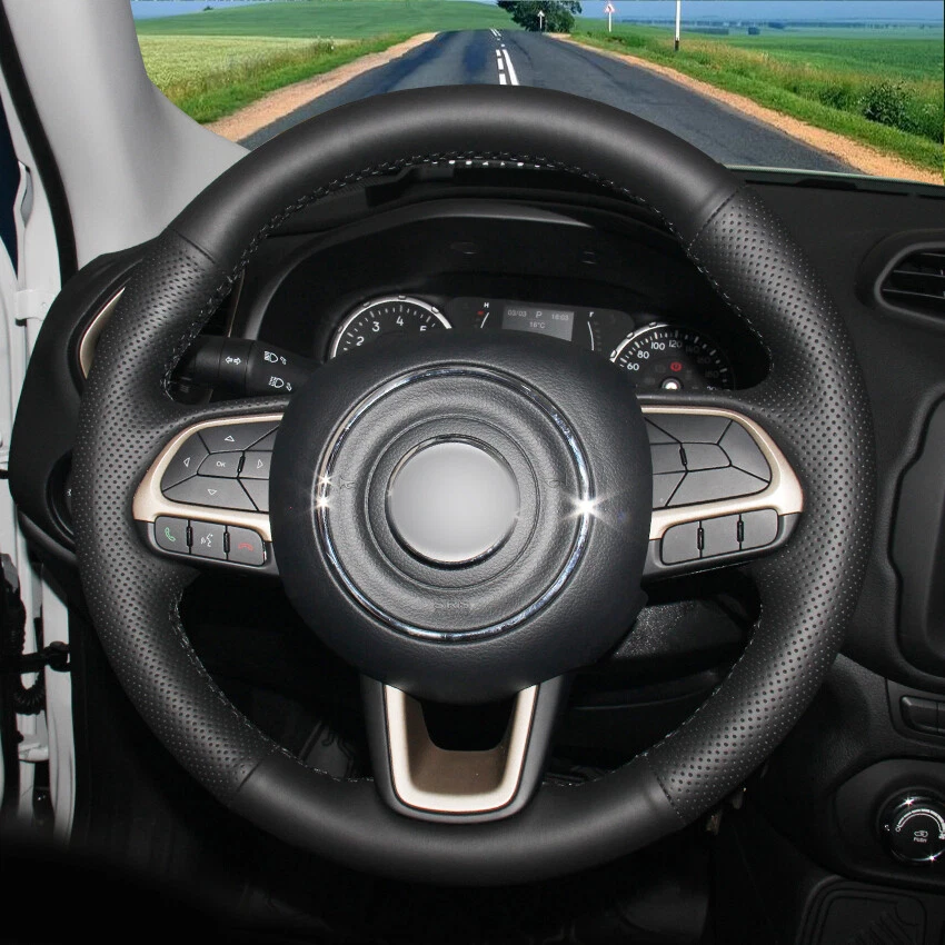 Cubierta de cuero del volante del coche para Jeep Compass 2017 2018 Renegade 2015-2018 Foto 2 de 4