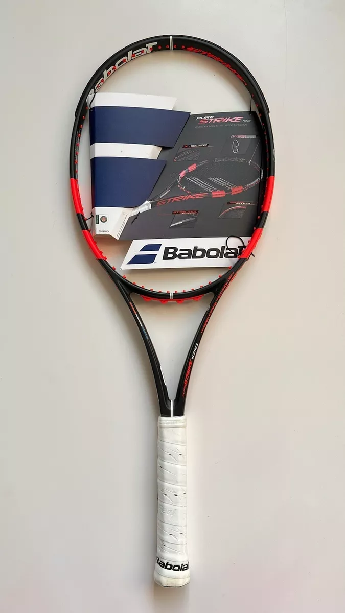 New Old Stock Babolat Pure Strike 100 First Gen Tennis Racquet - grip 4 3/8