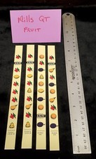 SPECIAL AUCTION (2) FRUIT REEL STRIPS MILLS QT AND A MILLS / PACE CYLE HANDLE
