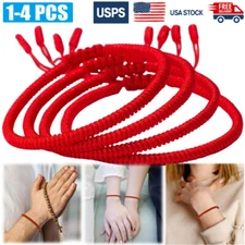 4pcs Tibetan Lucky Red String Woven Bracelet for Protection Men Women Good Luck