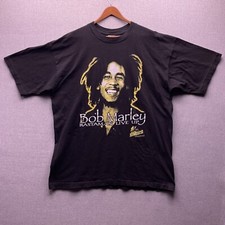 Vtg Bob Marley T Shirt Mens XL Rastaman Live Up Big Face Graphic Zion Jamaica SS