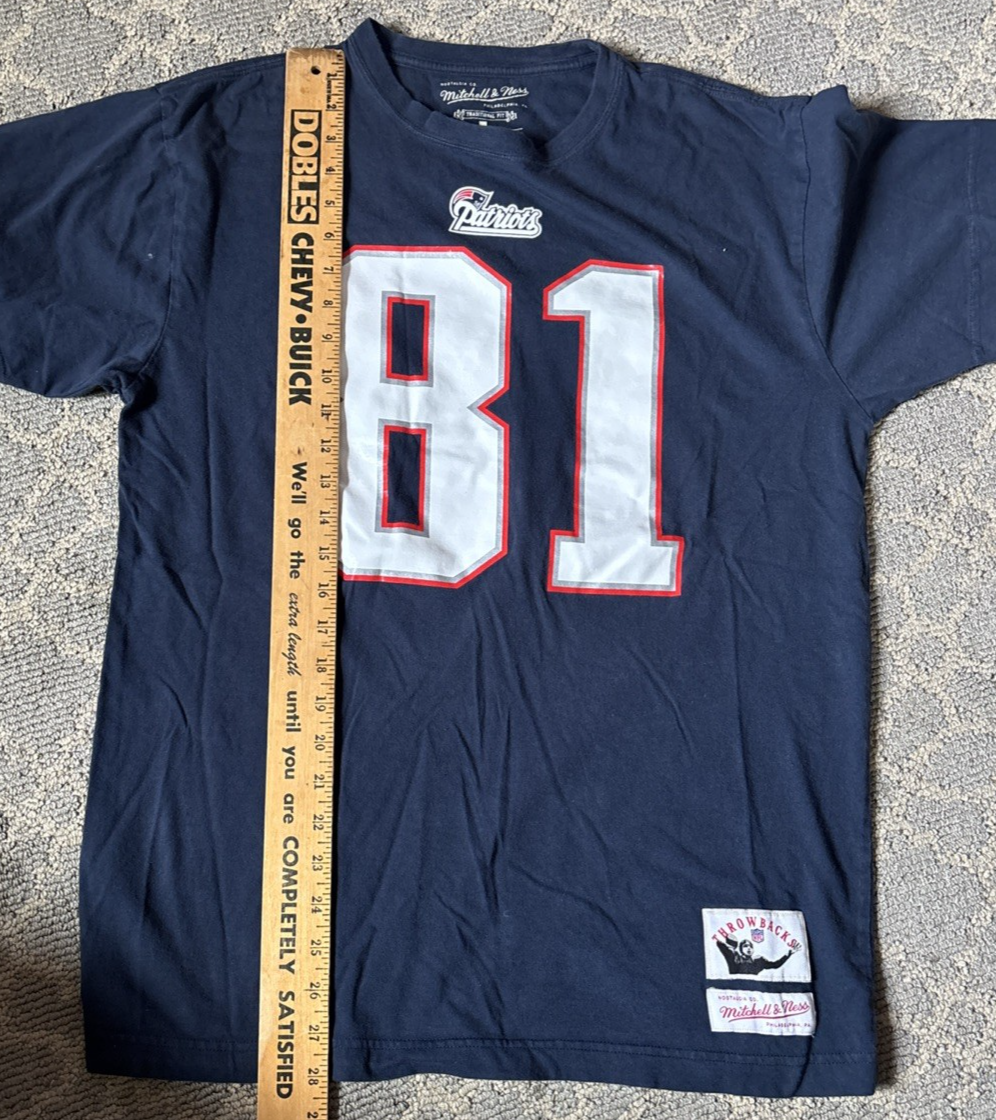 Randy Moss Mitchell & Ness Throwback Blue New England Patriots SS