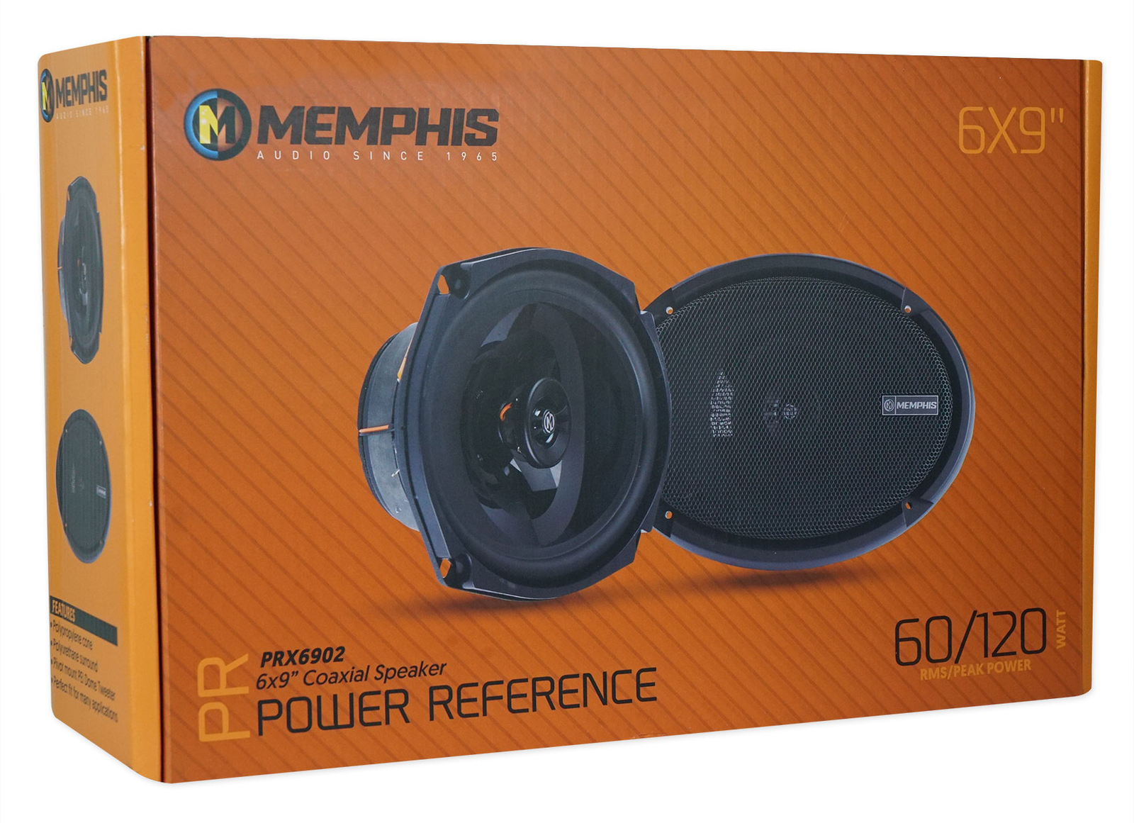 Пара автомобильных динамиков Memphis Audio PRX6902 6x9 мощностью 120 Вт с поворотными твитерами PEI Dome