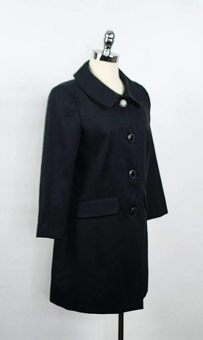 Apostrophe Essentials Black Button Front Peacoat … - image 3