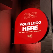 Custom Double-Sided Blade Sign Light Box | Storefront Logo for Cafés and more