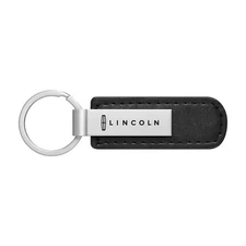 Lincoln Black Leather Strap Key Chain